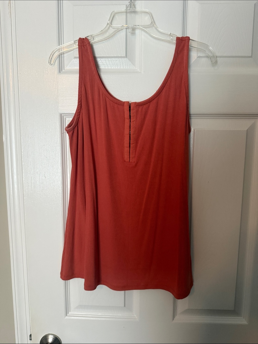 torrid Clay Red Ribbed Scoop Tank